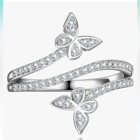 Elegant Silver wrap Butterfly Ring - Picture 1 of 4